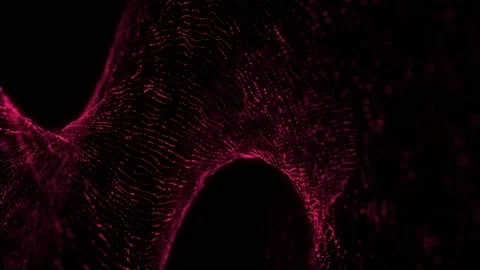 Futuristic digital wave with dots. Dark cyberspace. Abstract music background. Stock Footage 229118785