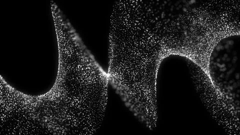 Futuristic digital wave with dots. Dark cyberspace. Abstract music background. Stock Footage 274195119