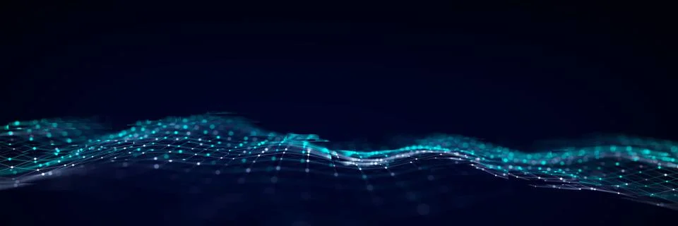 Futuristic digital wave with glitch effect. Concept of noise in cyberspace... Stock Illustration