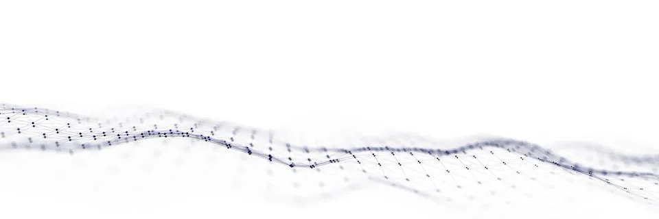 Futuristic digital wave with glitch effect on white background. Concept of .. Stock Illustration
