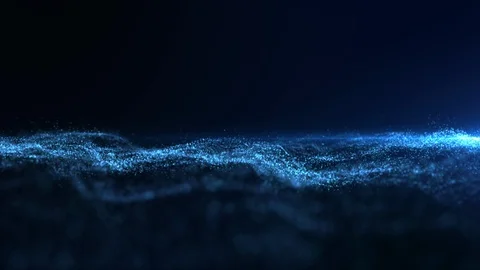 Futuristic Digital Wave Particles Flow Stock Footage 115249953