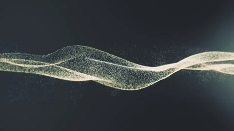 Futuristic Digital Wave Particles Flow Background Stock Footage 266878692