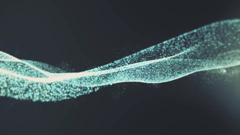 Futuristic Digital Wave Particles Flow Background Видео 266879000