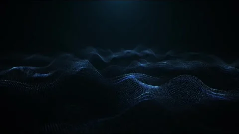 Futuristic Digital Wave Surface - Abstract Particle Flow Background Stock Footage 323435093
