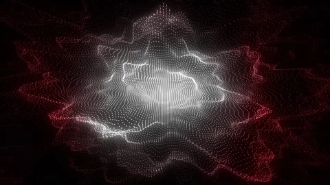 Futuristic digital wave with top view. Dark cyberspace. Particle explosion. Stock Footage 248356508