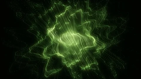 Futuristic digital wave with top view. Dark cyberspace. Particle explosion. Stock Footage 306533347