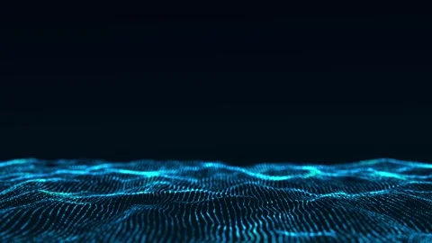 Futuristic digital wave. White moving particles on a blue background. 動画素材 229118787