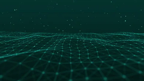 Futuristic Digital of A Wavy Plexus Network With Glowing Particle Stock Footage 337930812