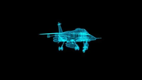 Futuristic Digital Wireframe of Aircraft against Black Background Illustrazione stock