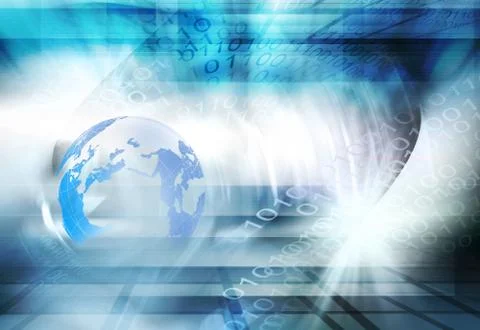 Futuristic Digital World Background 스톡 일러스트