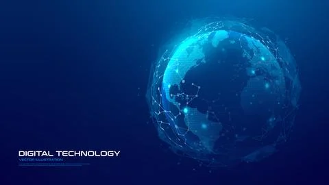 Futuristic digital world globe concept Stock Illustration