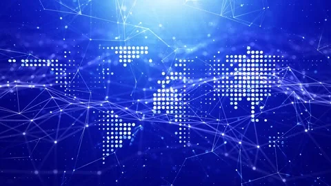 Futuristic digital world map technology network looping animation Stock-Footage 337244373
