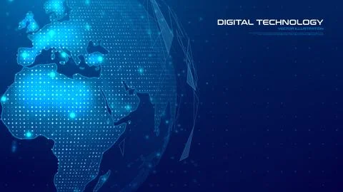 Futuristic Digital World Network Concept Stock Illustration