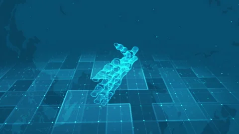 Futuristic Digital X-ray Visualization of Human Hand Bones on Medical Data .. 库存影片 339125631