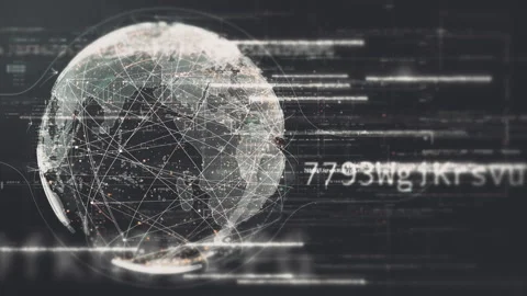 Futuristic Digitally Generated Holographic Earth Stock-Footage 265440087