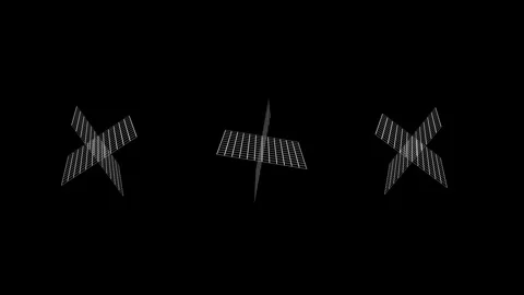 Futuristic digitally generated holographic grid in a loop 360 rotation Stock Footage 304797249