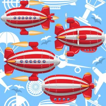 Futuristic dirigibles. Stock Illustration