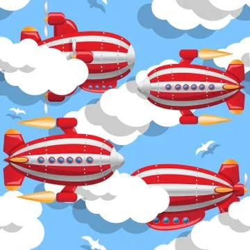 Futuristic dirigibles. Stock Illustration