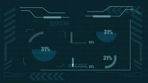 Futuristic displaying with digital technology analysis background Stock Footage 134524234