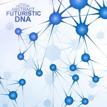 Futuristic dna, abstract molecule, cell illustration eps10 Stock Illustration