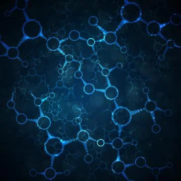Futuristic dna, abstract molecule Stockillustratie