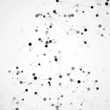 Futuristic dna, abstract molecule Stock Illustration