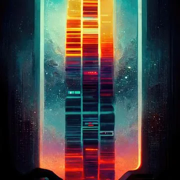 Futuristic DNA Bio Computer Stock Illustration