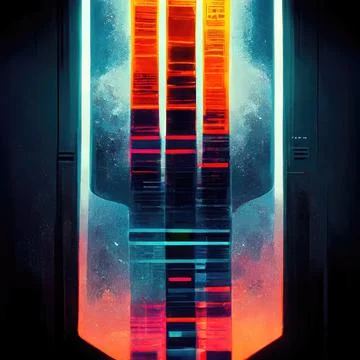 Futuristic DNA Bio Computer Stock Illustration