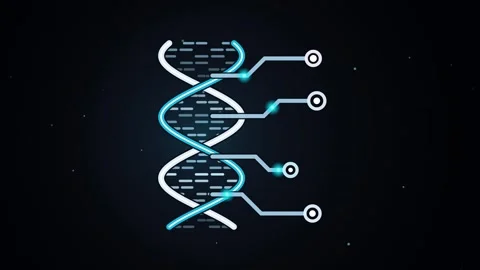 Futuristic DNA Helix Circuit Board Technology Loop Background Video stock 346114085