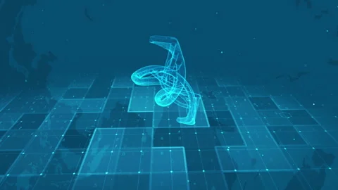 Futuristic DNA Helix Structure with Digital Technology Background 库存影片 339125661