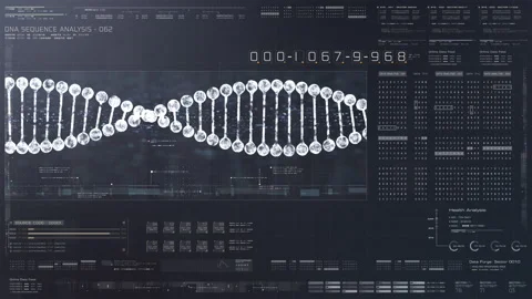 Futuristic DNA Strand Analysis Head Up Display Vidéo 151493771