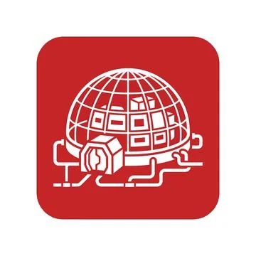 Futuristic dome habitat with advanced technology and internal structure for.. Stock Illustration