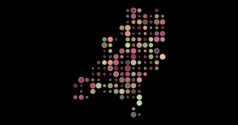 Futuristic Dot Animation Map of Netherlands Stock Footage 311651397