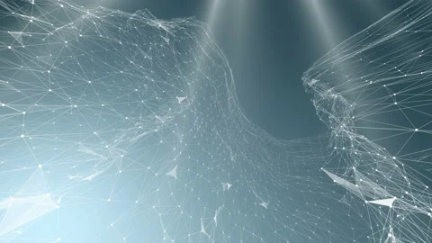 Futuristic dots background with a dynamic wave. Big data. Wave of particles. Stock Footage 113602811