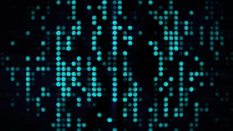 Futuristic dots pattern on dark background. Big data digital code. Stock Footage 278057182