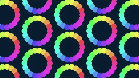 Futuristic dots pattern with neon rainbow color on black gradient Video stock 230068000