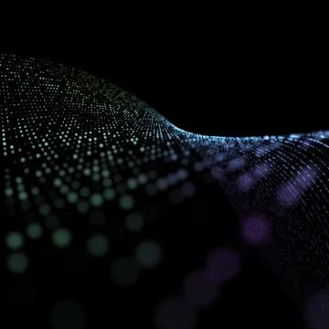 Futuristic dots pattern. Technology background. Data visualization. Sound wave 库存插图