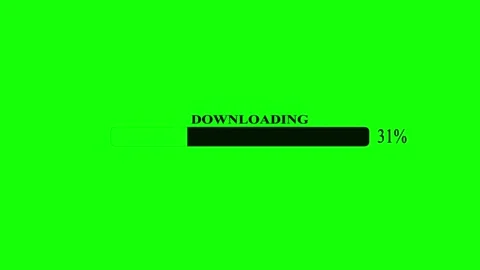Futuristic download progress bar animation on chroma key green screen Stock Footage 314150258