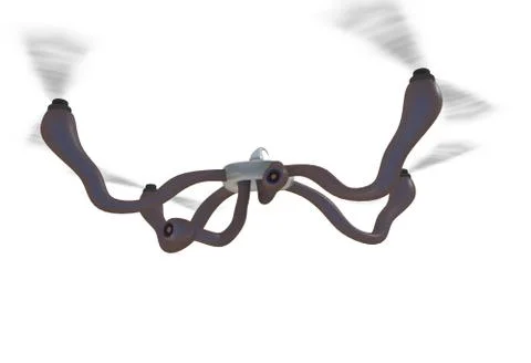 Futuristic dron with tentacles concept. 3d illustration Stock Illustration