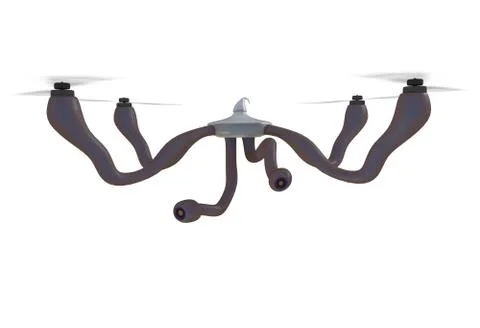 Futuristic dron with tentacles concept. 3d illustration Stock Illustration