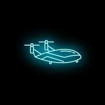 Futuristic drone delivering packages with blue neon light Illustrazione stock