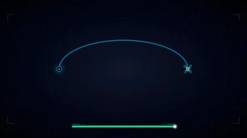 Futuristic drone target tracking hud interface with digital radar scanning .. Video stock 337567064