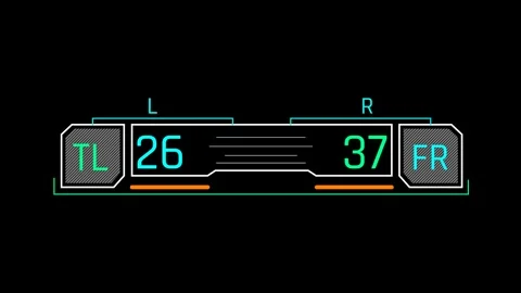 Futuristic Dual Status Panel With Left Right Numeric Data Display Stock Footage 344960982