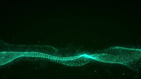 Futuristic dynamic green wave Stock Footage 313261982