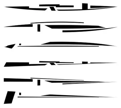 Futuristic dynamic lines, geometric horizontal stripes, shapes. Lineal, linea Illustration