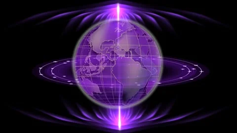 Futuristic Dynamic Purple World Stock Footage 265929555