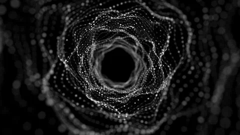 Futuristic dynamic wireframe tunnel Stock Illustration