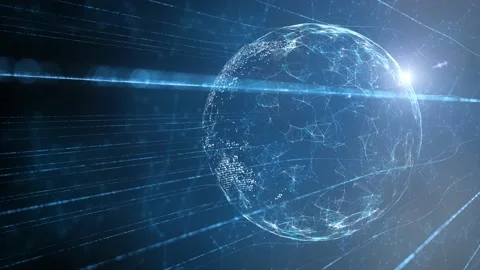 Futuristic earth cyberspace background Stock Footage 229616607