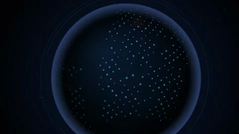 Futuristic Earth Data Visualization With Glowing Points And Connections Video stock 340786308