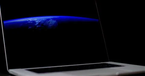 Futuristic Earth Display, Advanced Computer Visualization Featuring Planet Earth Foto stock